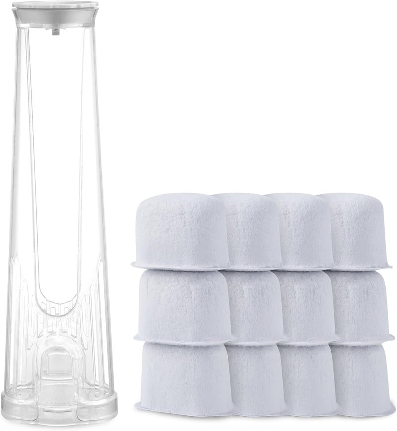 Revorit Keurig Filter Replacement Starter Kit for Keurig 2.0 Brewers K Select, K-Classic, K350 to K575, K-Cafe, Elite, K-Express, K-Duo PLUS with Side Reservoir Filter Holder and 12 Replacement Water Filters - Image 1